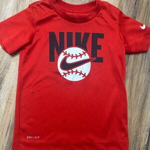Nike Red Short Sleeve Tee with Baseball Graphic